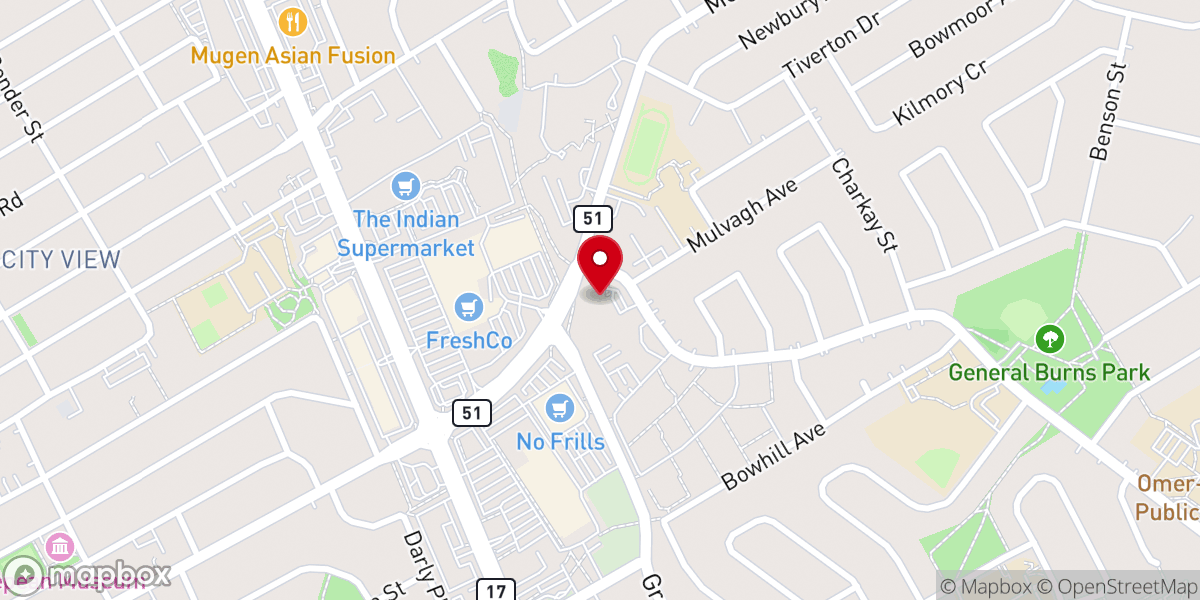 Map showing location of Parkwood Presbyterian Church