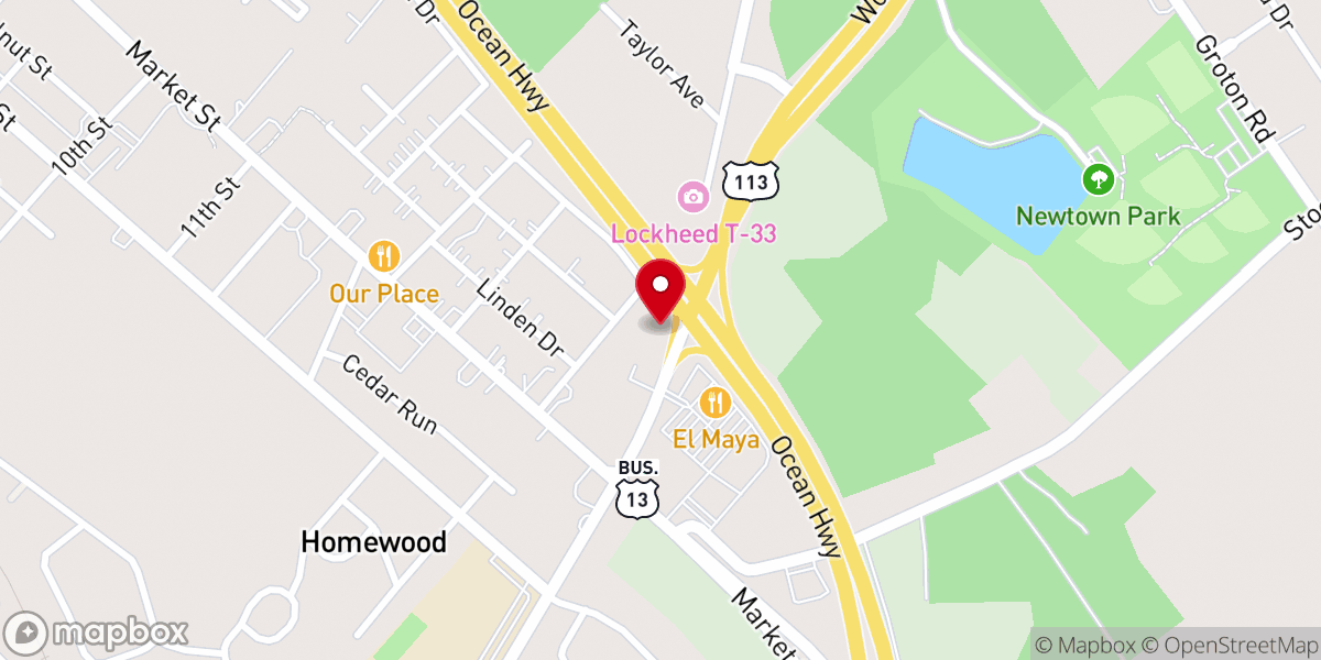 Map showing location of Pocomoke Seventh-Day Adventist Church