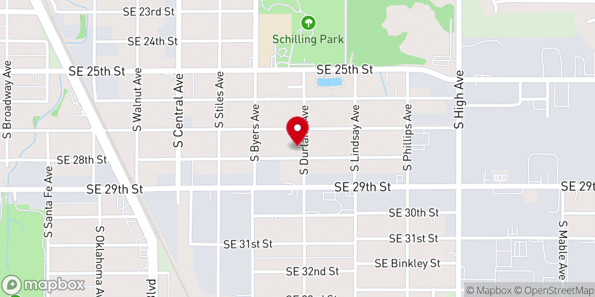Map showing location of Southside Church OKC