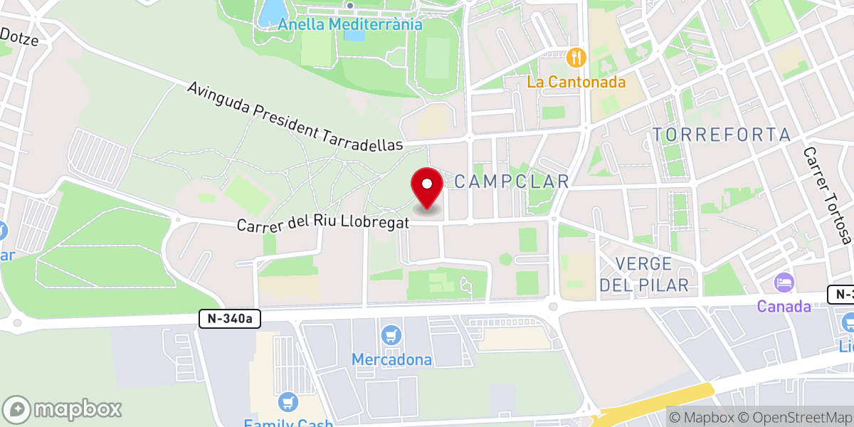 Map showing location of Parroquia de Santa Tecla Camp Clar