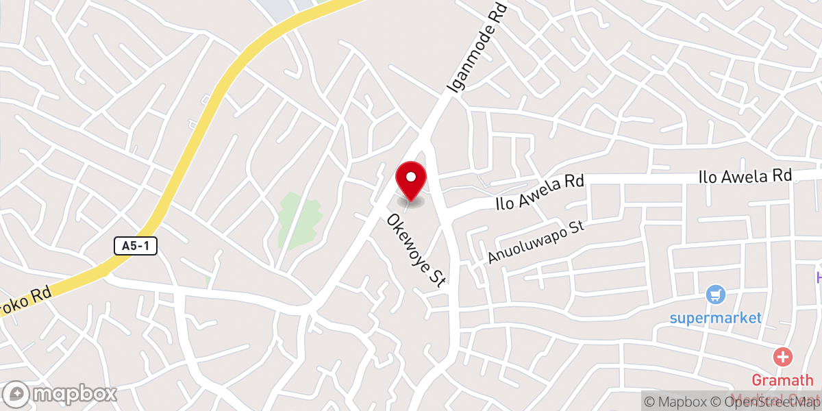 Map showing location of Saint Peter Catholic Church, Ota