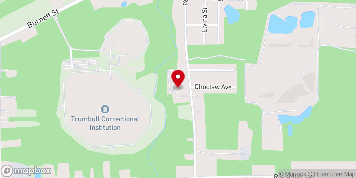Map showing location of Life Church Leavittsburg