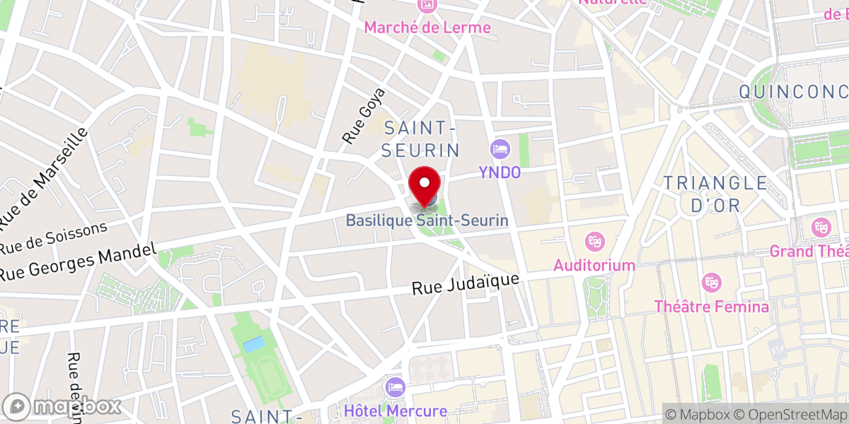 Map showing location of Site Archéologique de Saint-Seurin