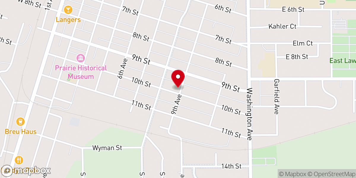 Map showing location of Calvary Baptist Church