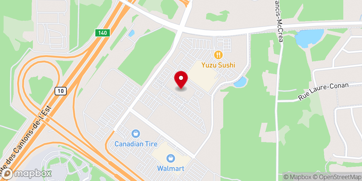 Map showing location of Exhibition Centre Sherbrooke