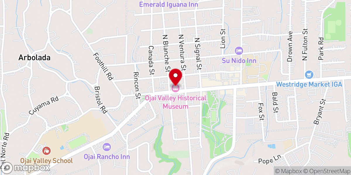 Map showing location of Ojai Valley Museum