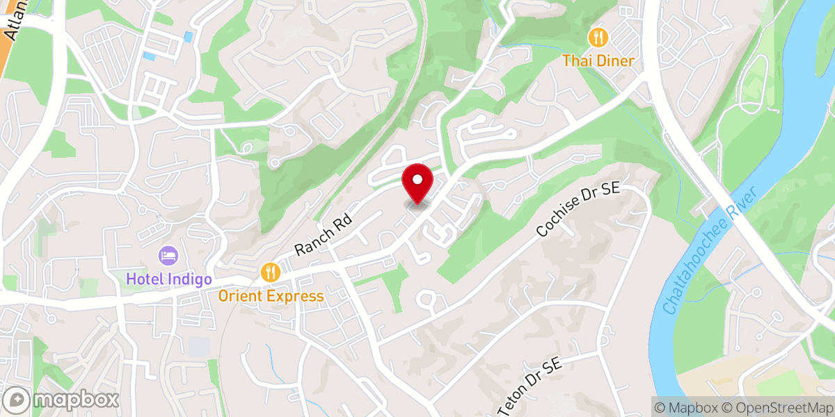 Map showing location of Vinings United Methodist Church