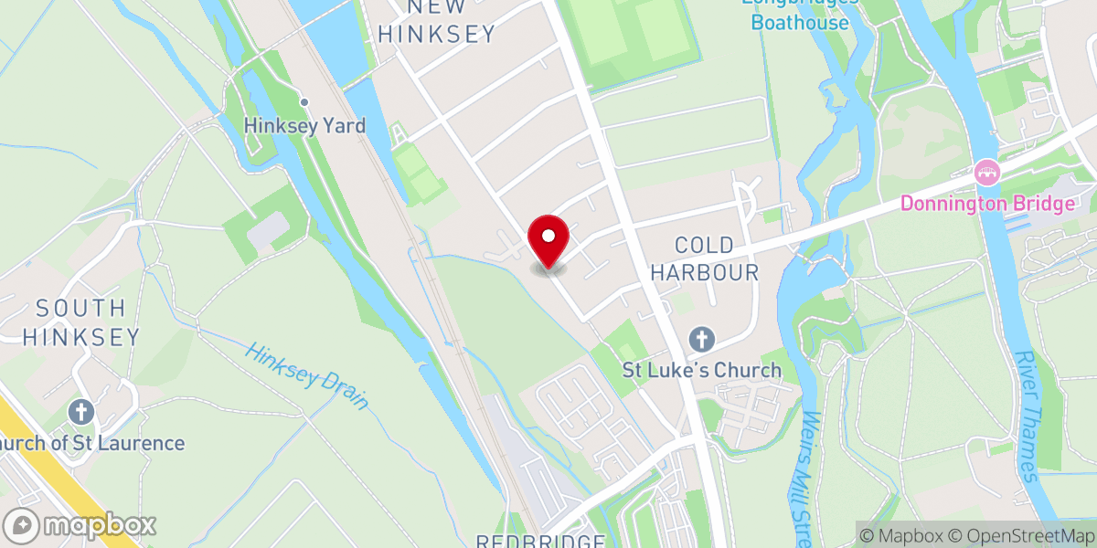 Map showing location of South Oxford Christian Centre