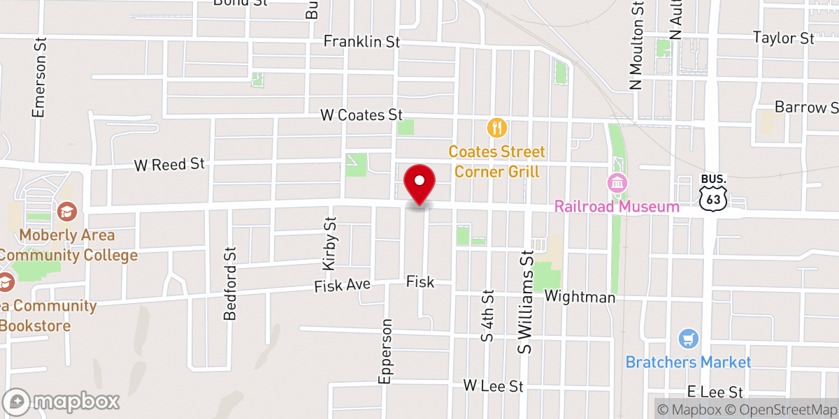 Map showing location of Victory Baptist Church