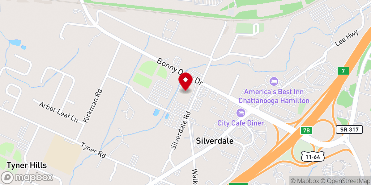 Map showing location of Silverdale Baptist Church - Bonny Oaks Campus