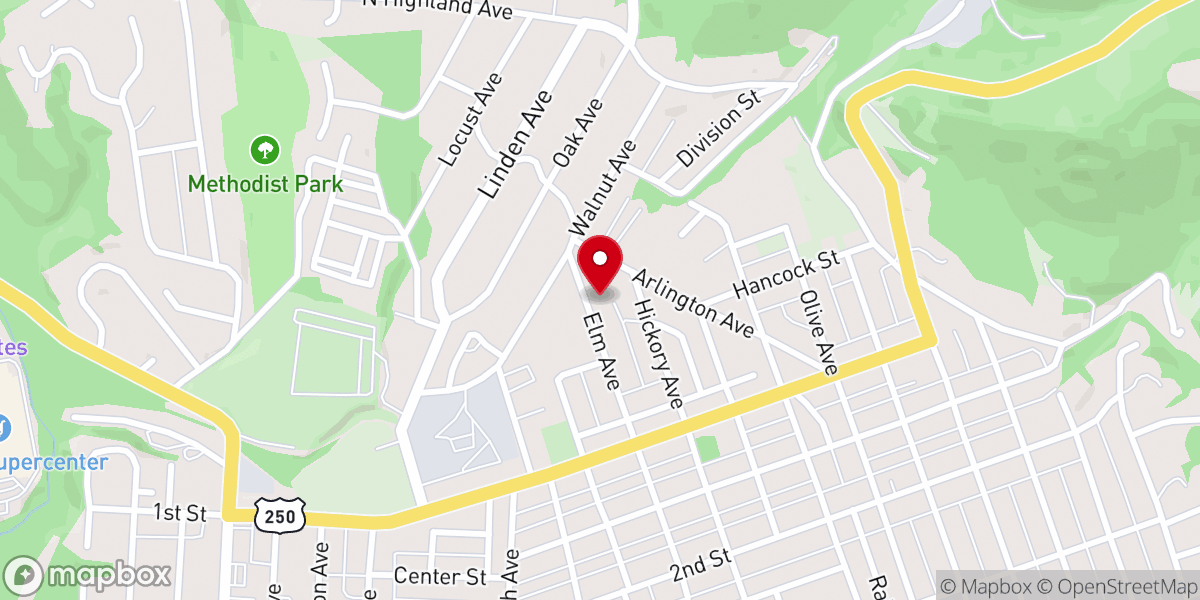 Map showing location of Bethel Christian Fellowship Church