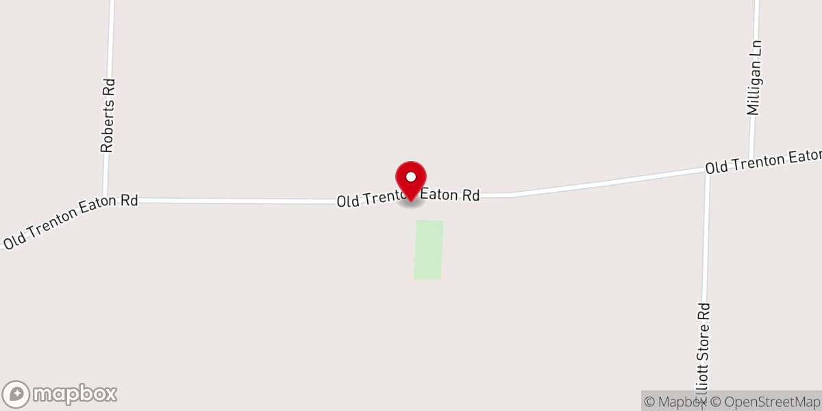 Map showing location of Olive Branch Methodist Church