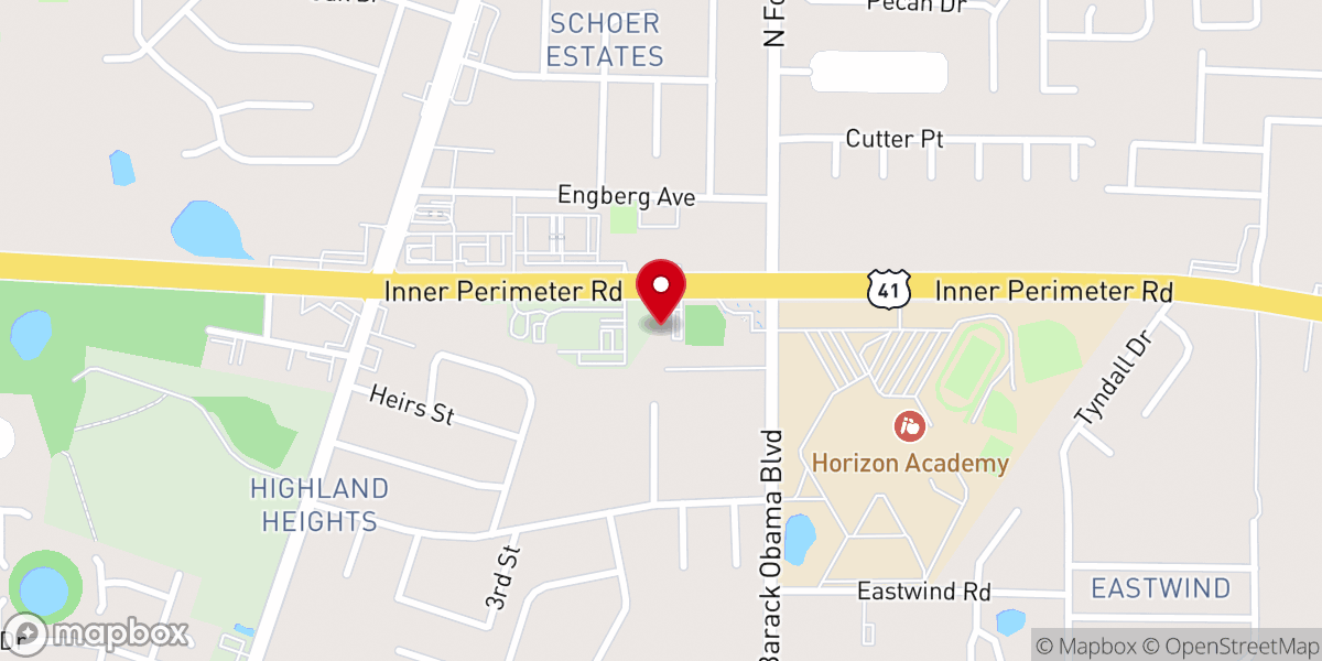 Map showing location of Northway Community Church