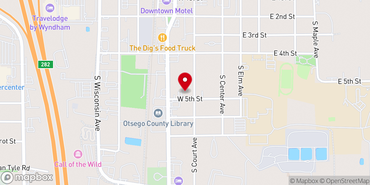 Map showing location of Gaylord Seventh-Day Adventist Church