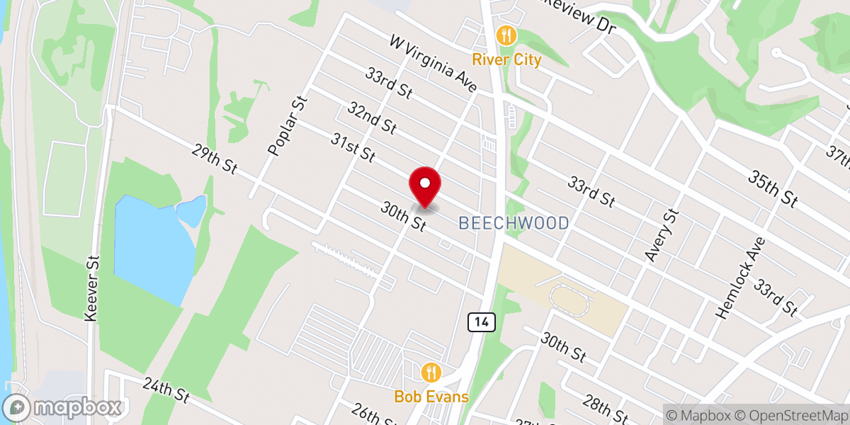 Map showing location of Beechwood Presbyterian Church