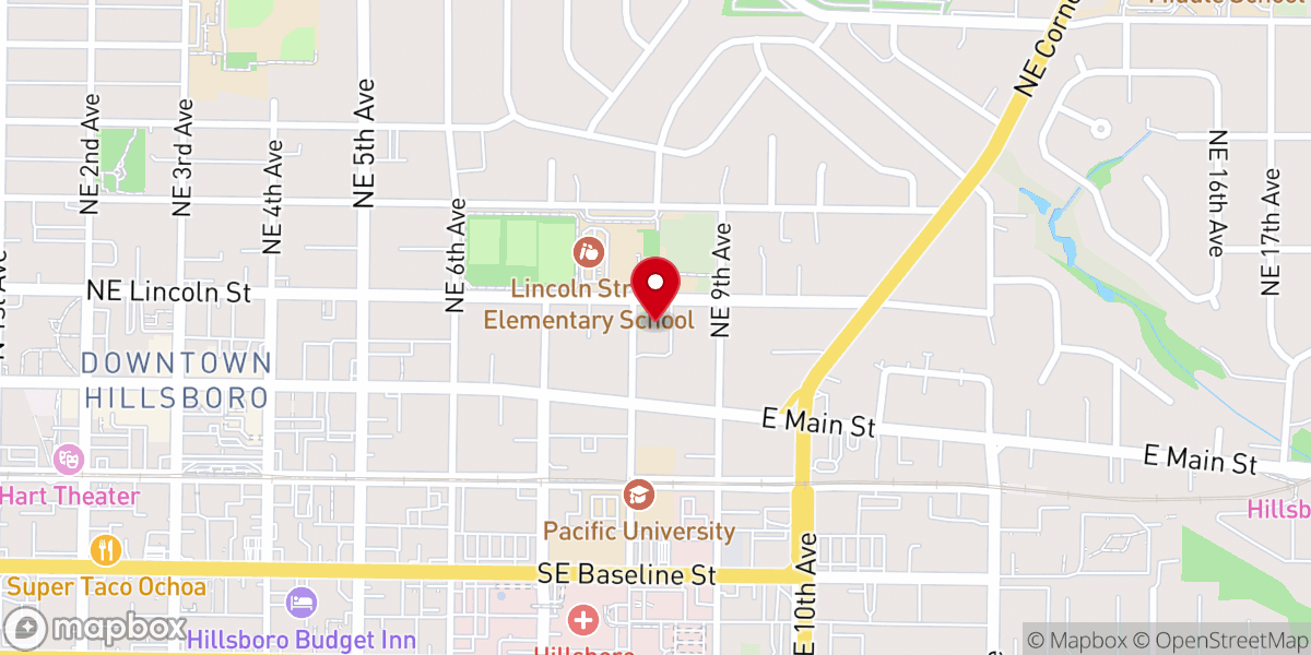 Map showing location of Hillsboro United Methodist Church