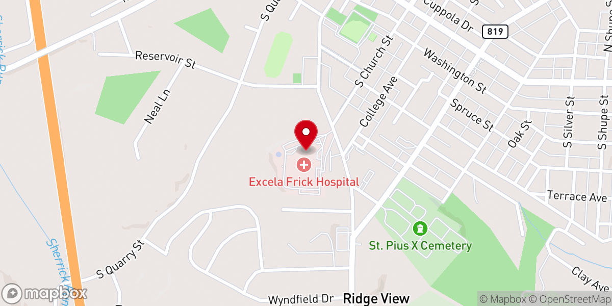 Map showing location of GRC: Mount Pleasant – Inpatient