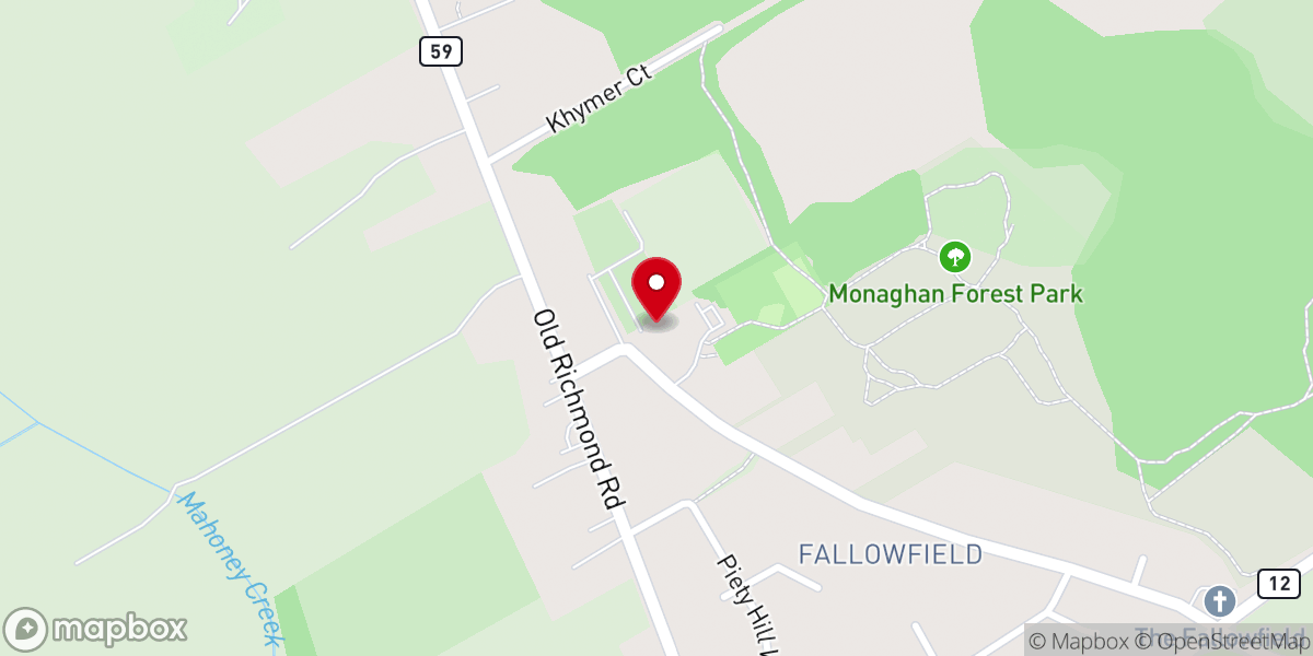 Map showing location of St. Patrick Parish, Fallowfield