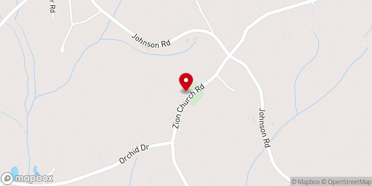 Map showing location of Zion Church