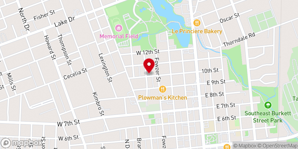 Map showing location of Tenth Street United Methodist
