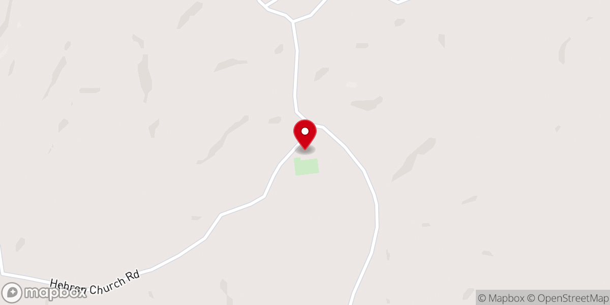 Map showing location of Hebron Baptist Church