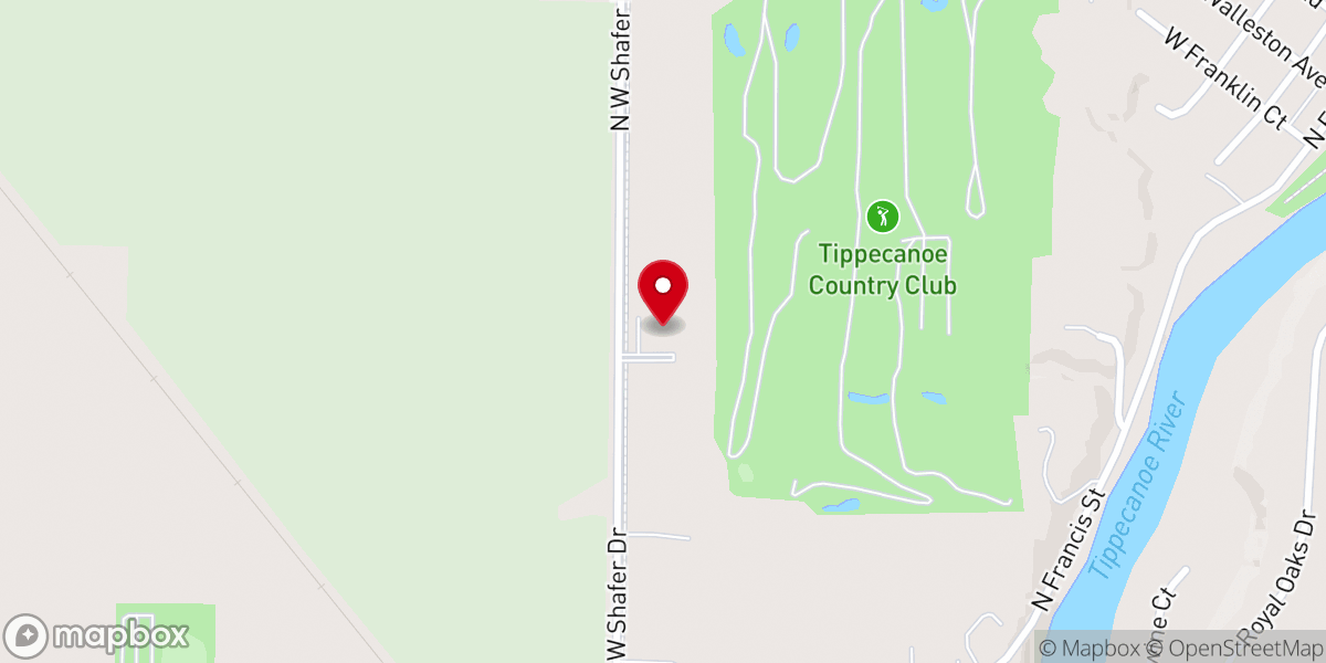 Map showing location of Lake Shafer Christian Center