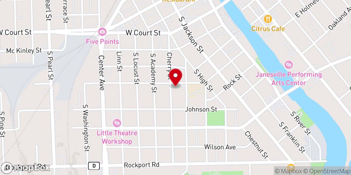 Map showing location of St Patrick's Catholic Church