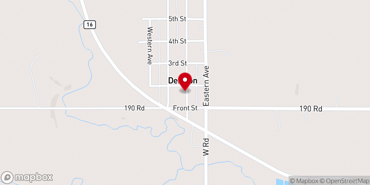 Map showing location of City of Denison