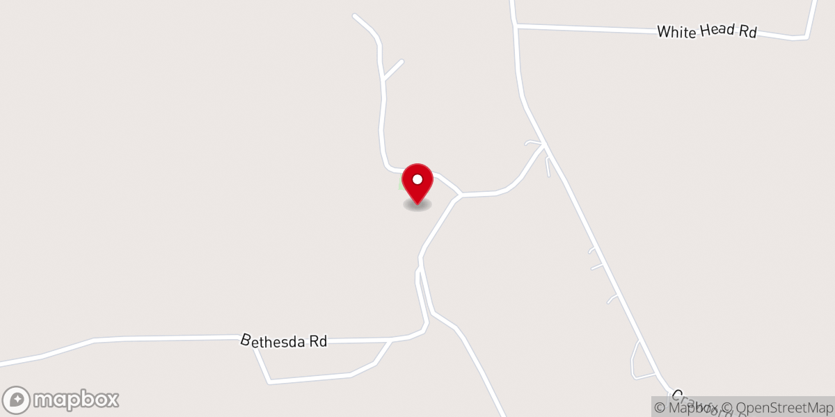 Map showing location of Bethesda Baptist Church