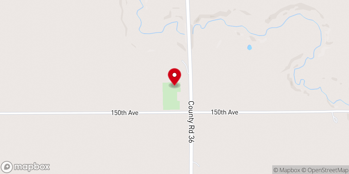 Map showing location of Wild Rice Church