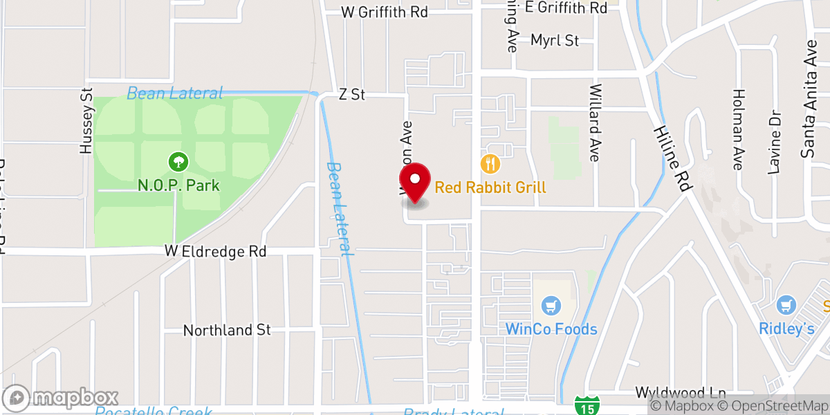 Map showing location of Pocatello Baptist Church