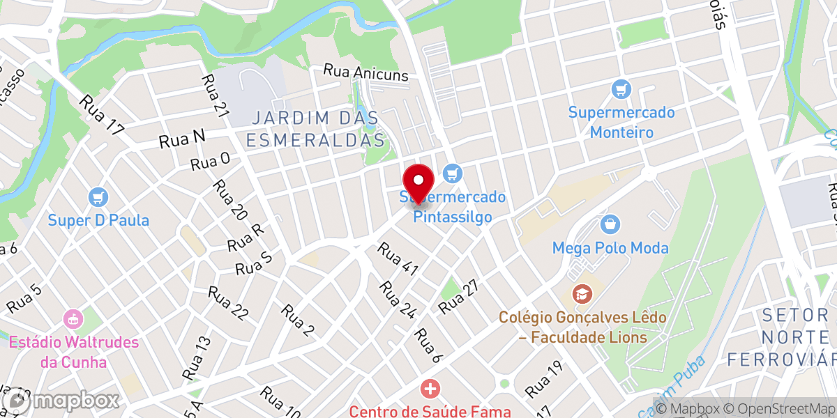 Map showing location of Igreja De Cristo Fama - Igreja em Goiânia
