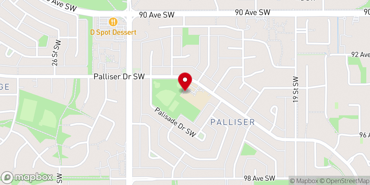 Map showing location of Calgary's Interdenominational Tabernacle
