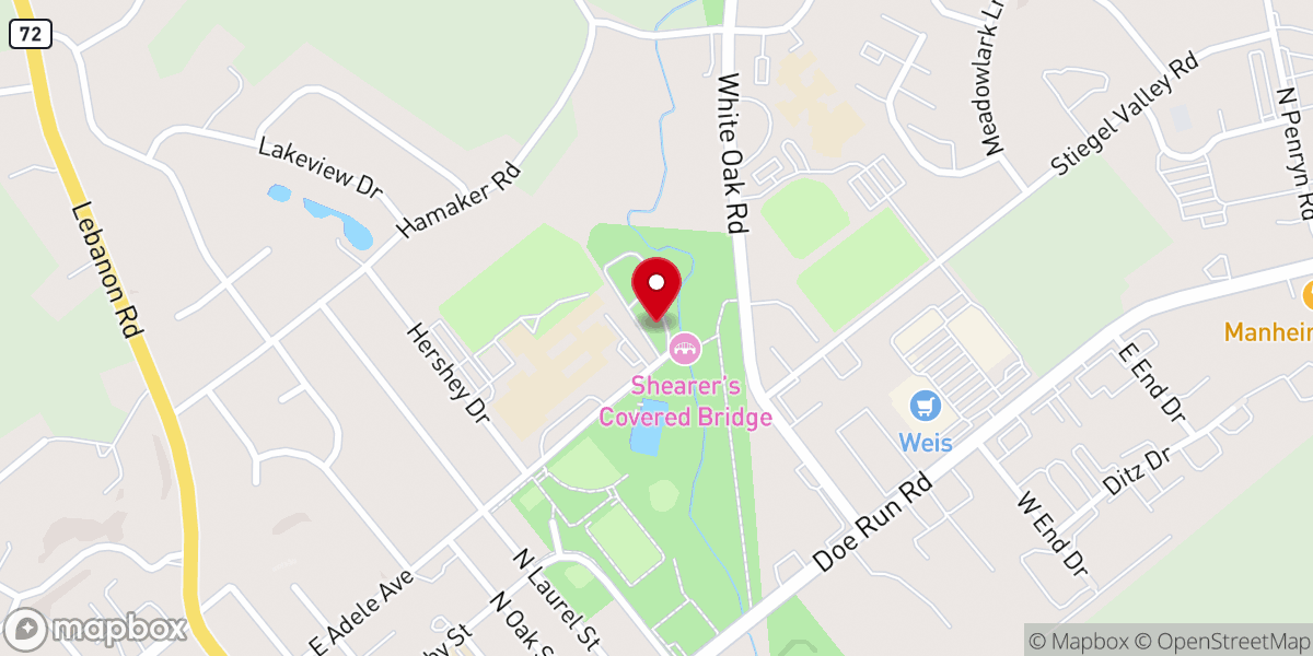 Map showing location of Manheim Farm Show