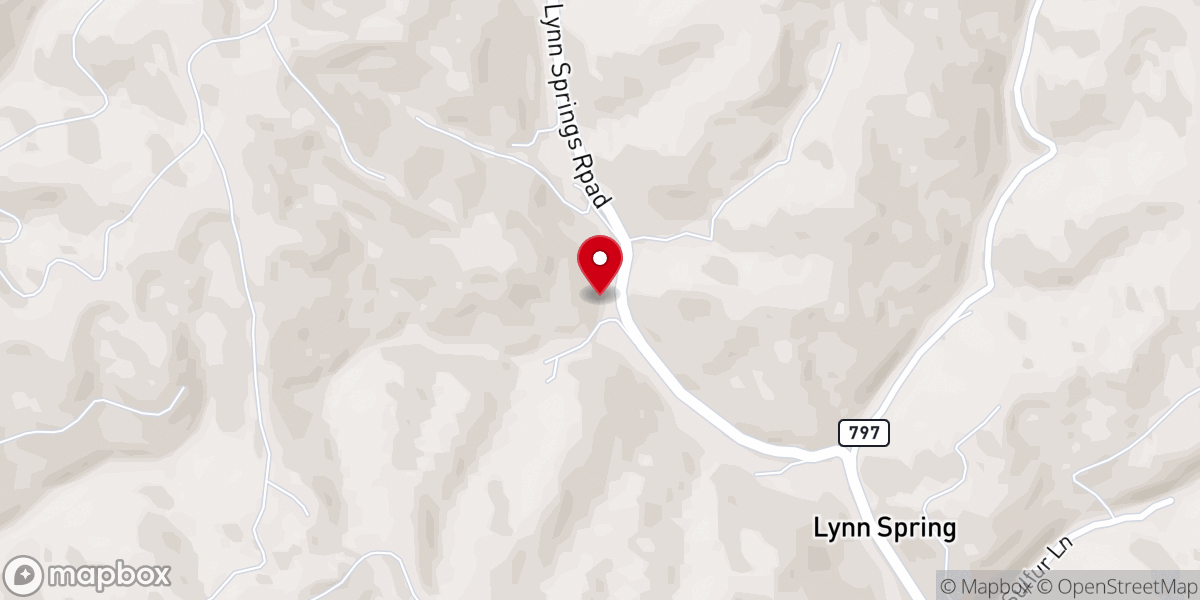 Map showing location of Lynn Spring Church