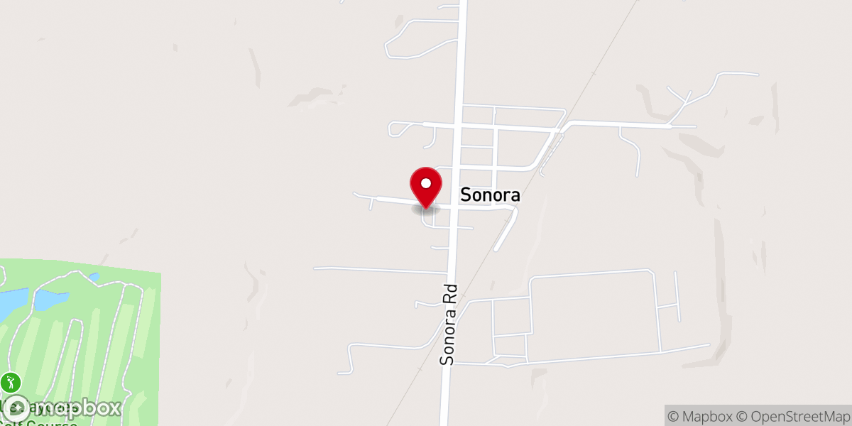 Map showing location of Sonora Church