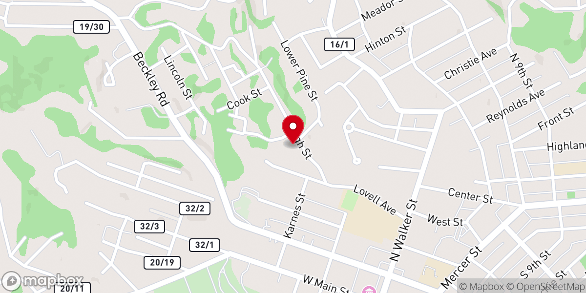 Map showing location of Mount Calvary Baptist Church
