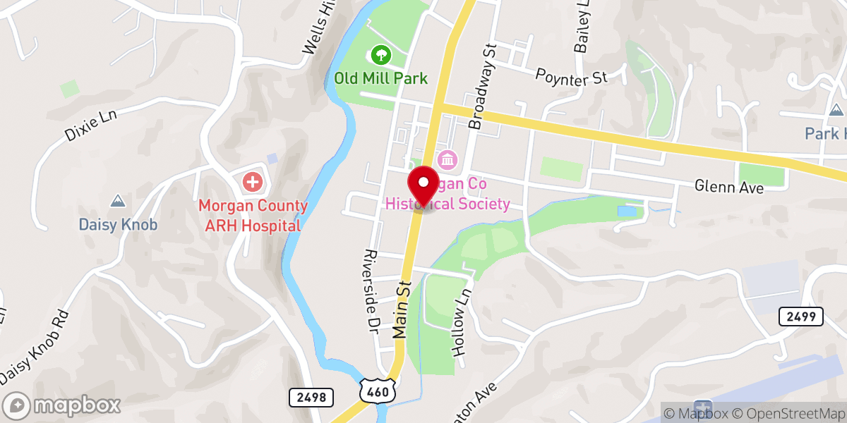 Map showing location of First Baptist Church