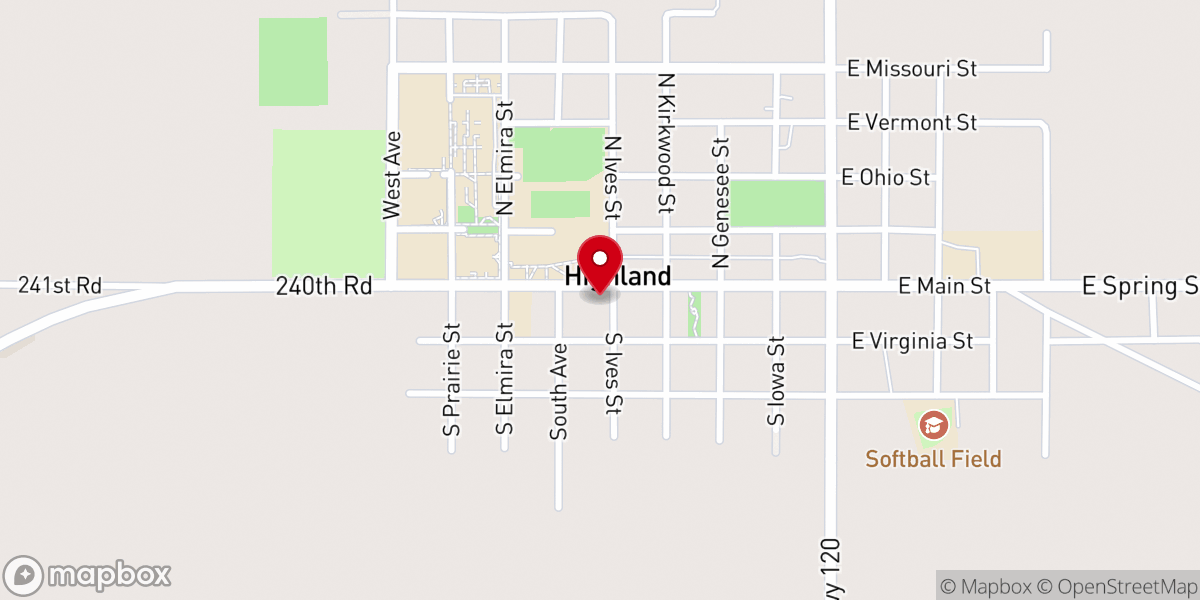 Map showing location of Highland Presbyterian Church