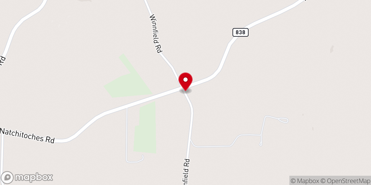 Map showing location of Centerpoint Baptist Church
