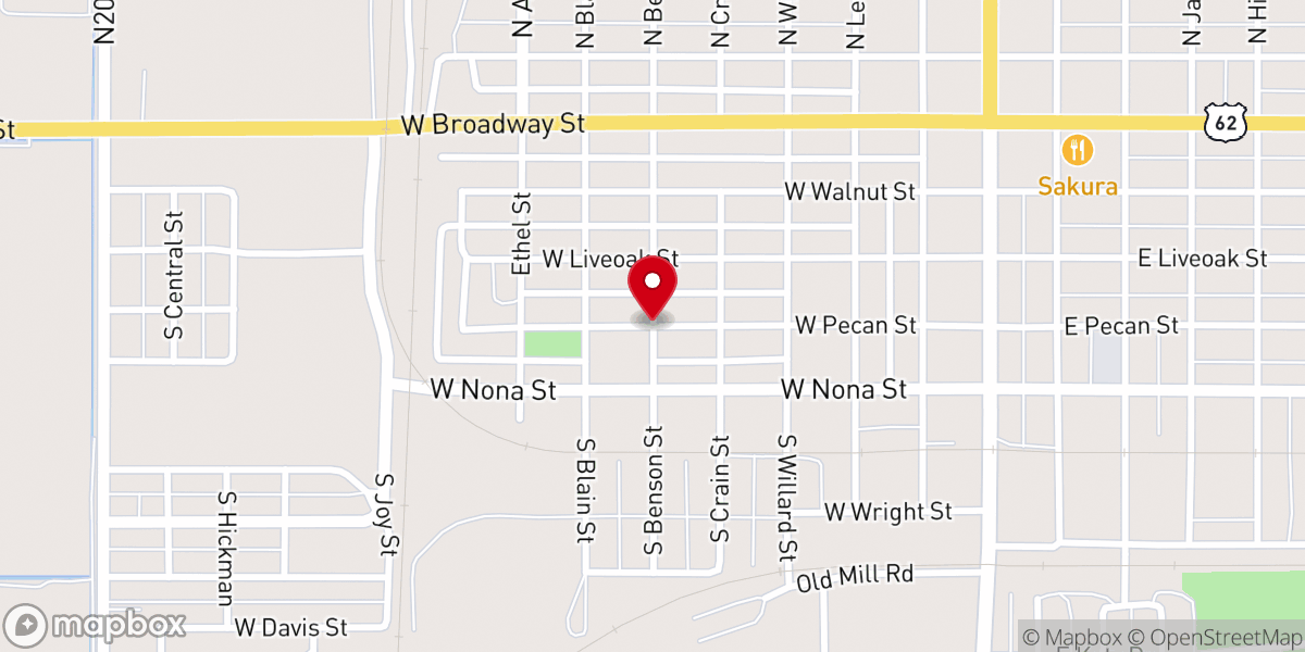 Map showing location of Altus Church of Christ