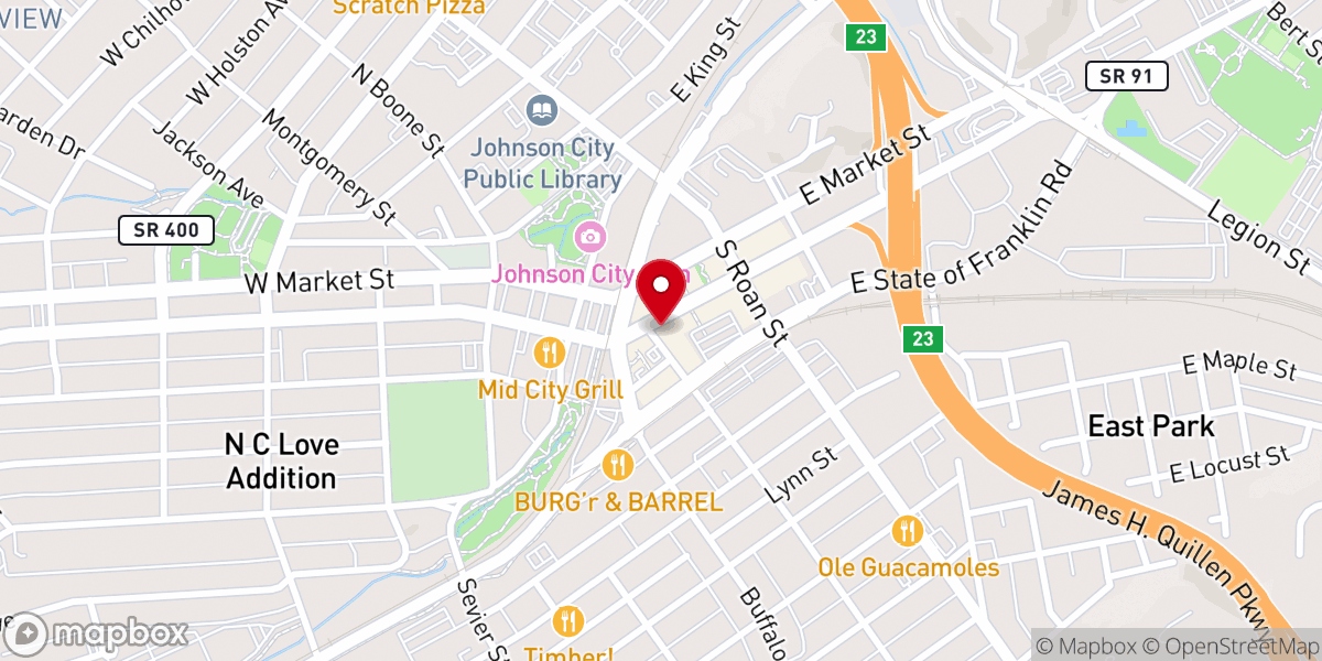Map showing location of Coffee Ridge Baptist Church