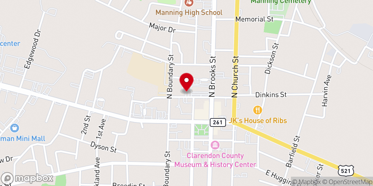 Map showing location of Trinity AME Church