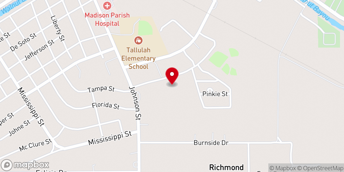 Map showing location of Tallulah Academy