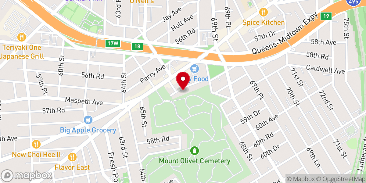 Map showing location of Maspeth United Methodist Church