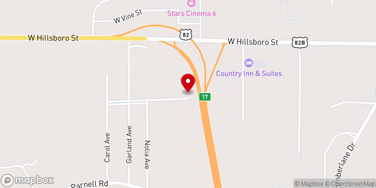 Map showing location of Jim Bolding Ministries