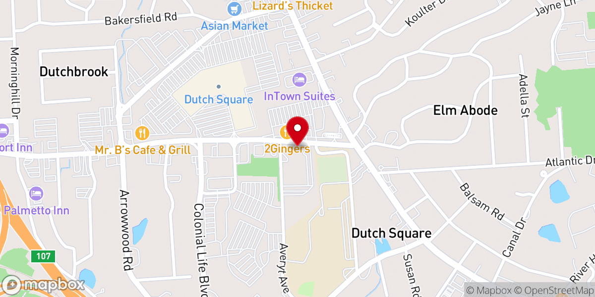 Map showing location of St. Andrews Baptist Church