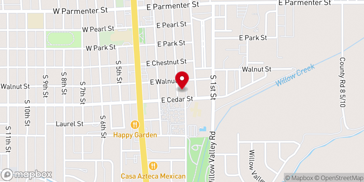 Map showing location of Calvary Baptist Church of Lamar