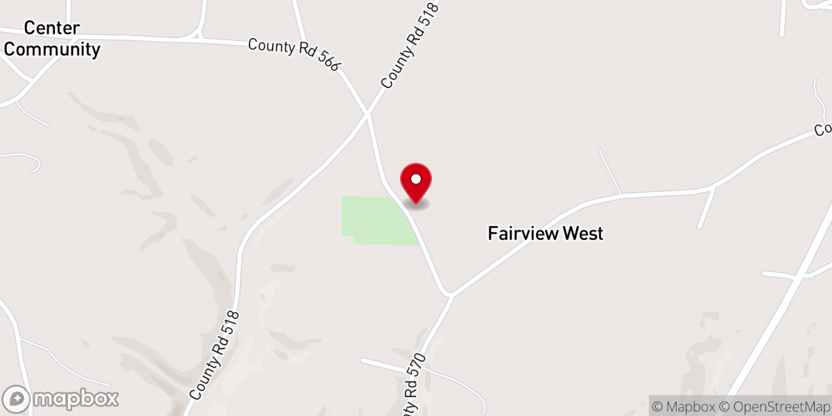 Map showing location of Fairview West Missionary Baptist Church