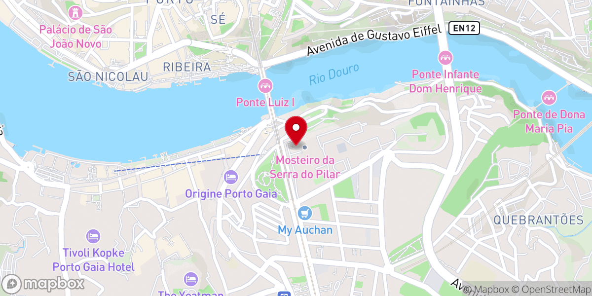 Map showing location of Igreja do Mosteiro da Serra do Pilar